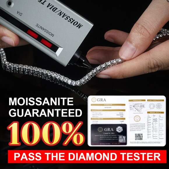 3mm moissanite ladies tennis bracelet, S925 pure silver full-circle bracelet - Picture 6 of 6